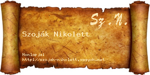 Szoják Nikolett névjegykártya