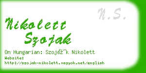 nikolett szojak business card